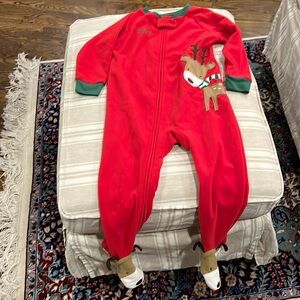 Like new size 24 month onesie zip up and fleece from Carter’s reindeer theme